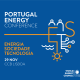 logotipo Portugal Energy Conference. titulo, data e elementos gráficos